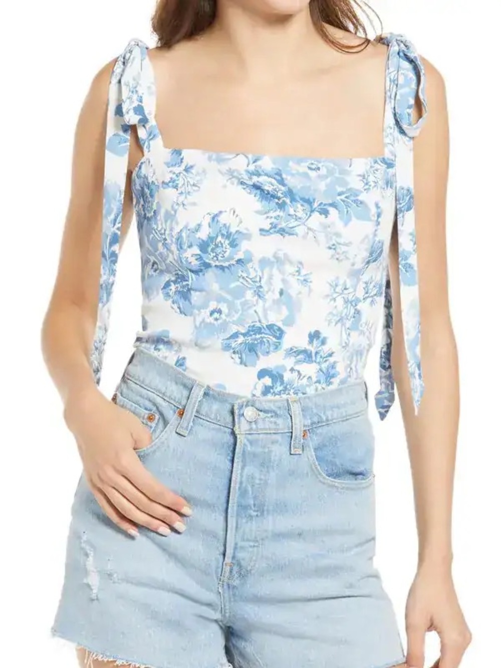 Reformation Ellora Tie-Shoulder Top in Olympia | 6